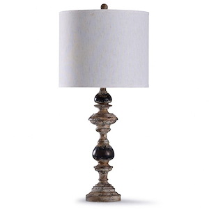 Bishop - One Light Spindle Table Lamp with Drum Shade