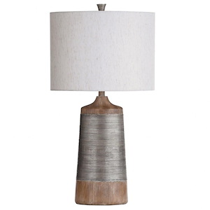 Haverhill - One Light Textured Coil Banded Table Lamp with Drum Shade