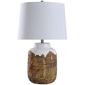 Canyon - One Light Textured Cylinder Table Lamp with Tapered Drum Shade