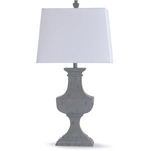 Basilica Sky - One Light Urn Table Lamp with Tapered Rectangle Shade - 925201