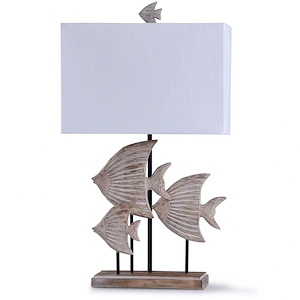 Rona - One Light Carved Fishes Table Lamp