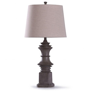Finn - One Light Baluster Table Lamp with Tapered Drum Shade