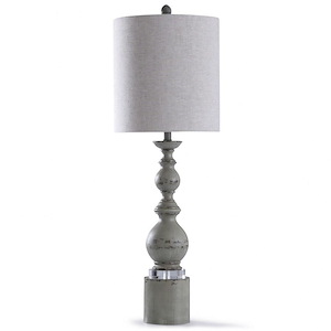 Pateley - One Light Spindle Table Lamp with Acrylic Detail and Drum Shade