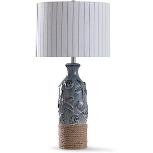Bampton - One Light Embossed Shell And Starfish Table Lamp with Rope Detail