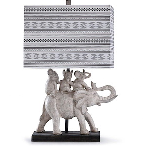 Dapple - One Light Family Of Elephants Table Lamp with Rectangle Shade