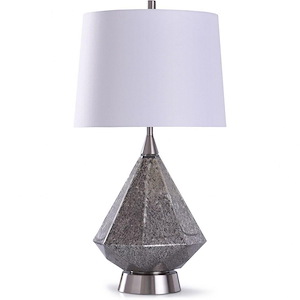 Rochford - One Light Diamond Shape Glass Table Lamp with Tapered Drum Shade