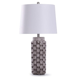 Artherstone - One Light Textured Weave Table Lamp with Tapered Drum Shade