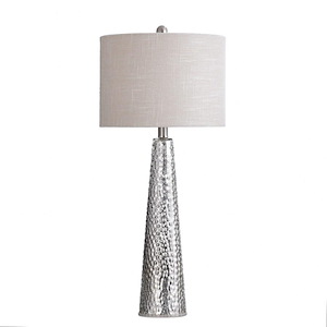 28.5 Inch One Light Table Lamp-White Hardback Fabric Shade