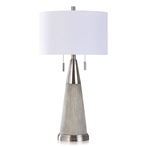 Cigala - Conical Driftwood Stamped Resin Table Lamp