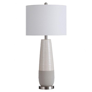Evian - 1 Light Slightly Tapered Two-Tone Round Ceramic Lamp