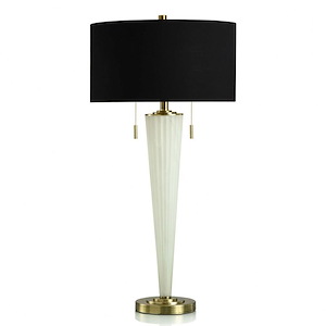 Frosted Funnel - 2 Light Table Lamp In Glam Style-34.75 Inches Tall and 17 Inches Wide
