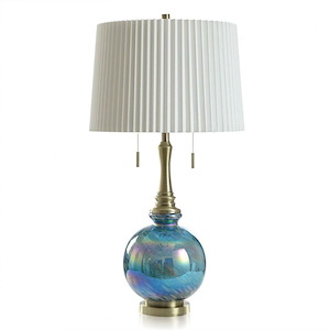 Iridescent Aqua - 2 Light Table Lamp In Glam Style-34.25 Inches Tall and 17 Inches Wide