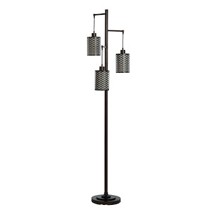 3 Light Three Head Floor Lamp In Industrial Style-72 Inches Tall and 11.25 Inches Wide