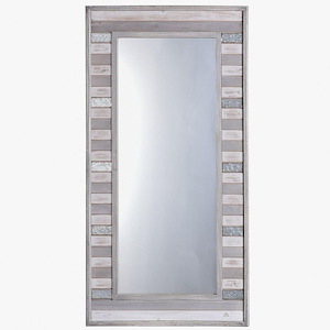 Barnwood and Galvanized - Mirror In Farmhouse Style-48 Inches Tall and 24 Inches Wide