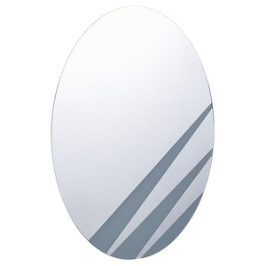 Oval Frameless Mirror In Contemporary Style-24 Inches Tall and 16 Inches Wide