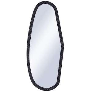 Wall Mirror With Organic Shape And Knob Frame In Contemporary Style-47.25 Inches Tall and 19.88 Inches Wide