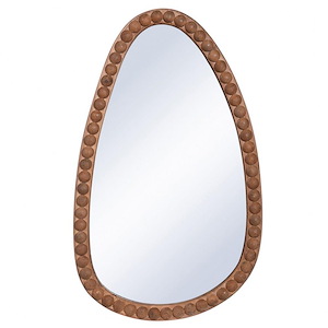 Decorative Wall Mirror With Organic Shape And Knob Frame In Contemporary Style-30.1 Inches Tall and 18.3 Inches Wide