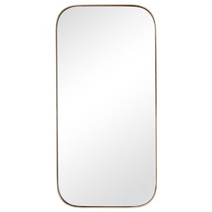 Minimalist - Curved Edge Rectangular Wall Mirror In Minimalist Style-31.75 Inhces Tall and 15.8 Inches Wide