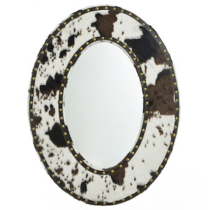 Cow Hide - Wall Mirror In Contemporary Style-34.25 Inhces Tall and 26 Inches Wide