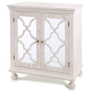 Asher - Two Door Storage Cabinet with Mirrored Front In Luxury Style-36 Inches Tall and 34 Inches Wide - 1090487