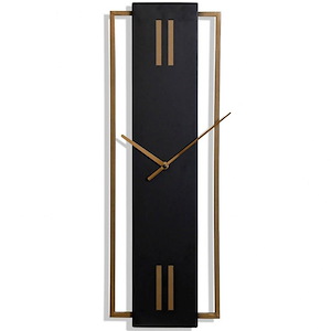 Framed Wall Clock In Art Deco Style-24 Inches Tall and 1 Inches Wide