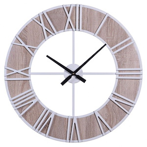 Wall Clock With Window Pane Design In Modern Style-23.62 Inches Tall and 23.62 Inches Wide