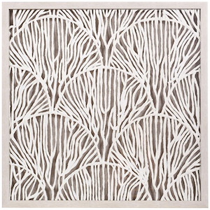 Coastal Coral Reef Rice Paper Shadow Box Wall Art In Bohemian Style-23.6 Inches Tall and 23.6 Inches Wide