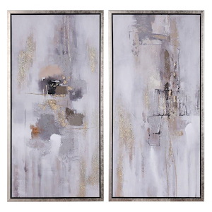 Neutral Smudge - Hand Painted Canvas Wall Art In Contemporary Style-40 Inches Tall and 20 Inches Wide