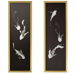 Koi Fish - Printed Wall Art (Set of 2) In Modern Style-36 Inches Tall and 12 Inches Wide