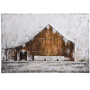 Aged Barnhouse - 59.1 Inch Hand Painted on Large Stretched Canvas