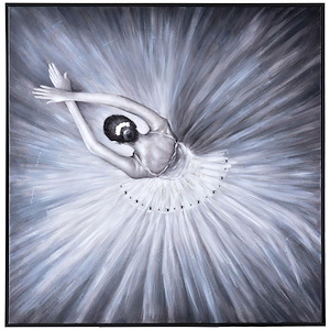 Zuri - Lead Dancer I Handpainted Framed Canvas In Contemporary Style-4 Inches Tall and 40 Inches Wide