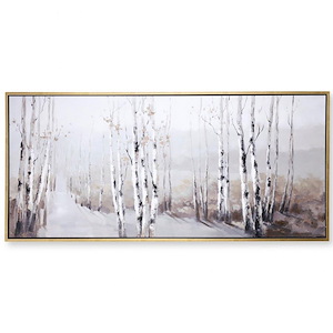 Snowy Grove - Framed Canvas Wall Art In Farmhouse Style-32 Inches Tall and 1.5 Inches Wide