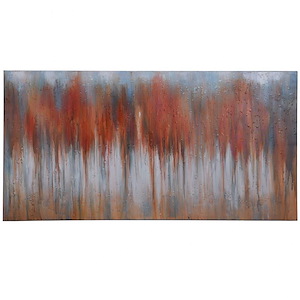 Fire Foliage - Handpainted Canvas Wall Art In Modern Style-60 Inches Tall and 1 Inches Wide