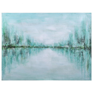 Perspective Banks - Handpainted Canvas Wall Art In Contemporary Style-48 Inches Tall and 1 Inches Wide