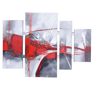 Abstract Contemporary - Hand Embellished Oil Painting Wall Art In Contemporary Style-32 Inches Tall and 1.38 Inches Wide