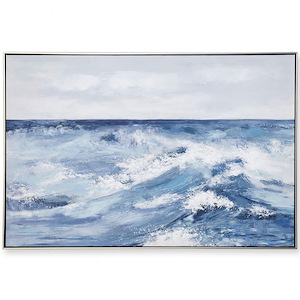 White Cap - Framed Wall Art In Coastal Style-33 Inches Tall and 1.77 Inches Wide