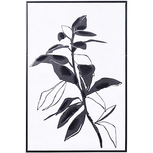 Charcoal Shadow I - Hand Embellished Framed Canvas Wall Art In Contemporary Style-35 Inches Tall and 24 Inches Wide