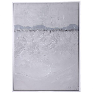 Silky Horizon - Hand Painted Framed Canvas Wall Art In Contemporary Style-48 Inches Tall and 36 Inches Wide