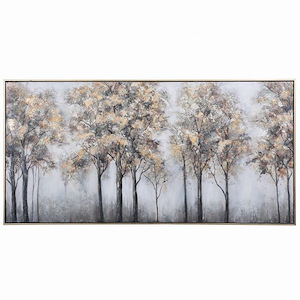 Plantation Trees - Hand Painted Framed Canvas Wall Art In Modern Style-30 Inches Tall and 60 Inches Wide