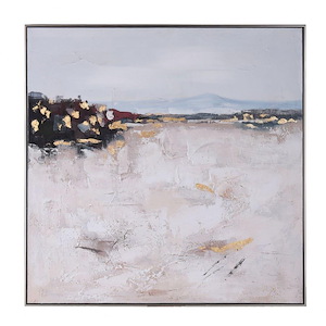Abstract Beach Scene - Print On Canvas Framed Wall Art In Coastal Style-39.3 Inches Tall and 39.3 Inches Wide