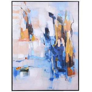 Colorful Art Splashes - Print On Canvas Framed Wall Art In Contemporary Style-47.2 Inches Tall and 35.4 Inches Wide