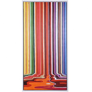 All The Crayons Are Melting - Print On Canvas Framed Wall Art In Contemporary Style-61.2 Inches Tall and 31.2 Inches Wide