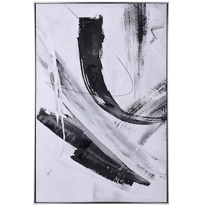 Black and White I - Abstract Acrylic on Canvas Wall Art In Modern Style-48.23 Inches Tall and 32.48 Inches Wide