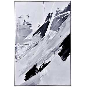 Black and White II - Abstract Acrylic on Canvas Wall Art In Modern Style-48.23 Inches Tall and 32.48 Inches Wide