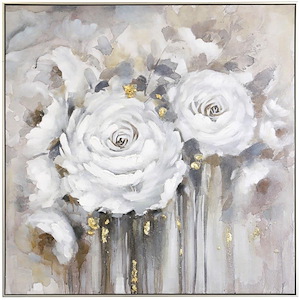 Bouquet of Roses - Hand Painted Abstract Wall Art In Glam Style-40 Inches Tall and 40 Inches Wide