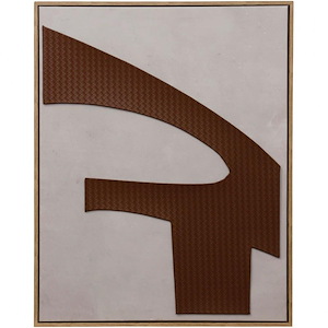 Abstract Leather I - Framed Canvas Wall Art In Contemporary Style-28.87 Inhces Tall and 22.9 Inches Wide