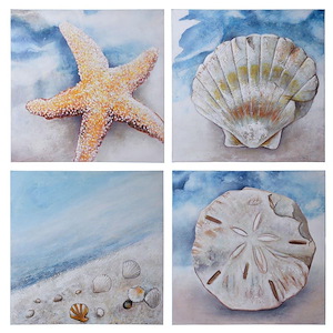 Beach - Wall Art (Set of 4)-24 Inches Tall and 24 Inches Wide