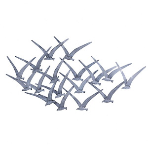 Silver Unison - Wall Sculpture In Coastal Style-27 Inches Tall and 51 Inches Wide