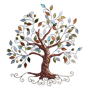 Colorful Metal Tree - Wall Decor In Style-30.3 Inches Tall and 27.4 Inches Wide