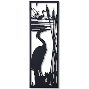Shadows Of A Crane In Water I - Wall Decor In Style-36 Inches Tall and 12 Inches Wide